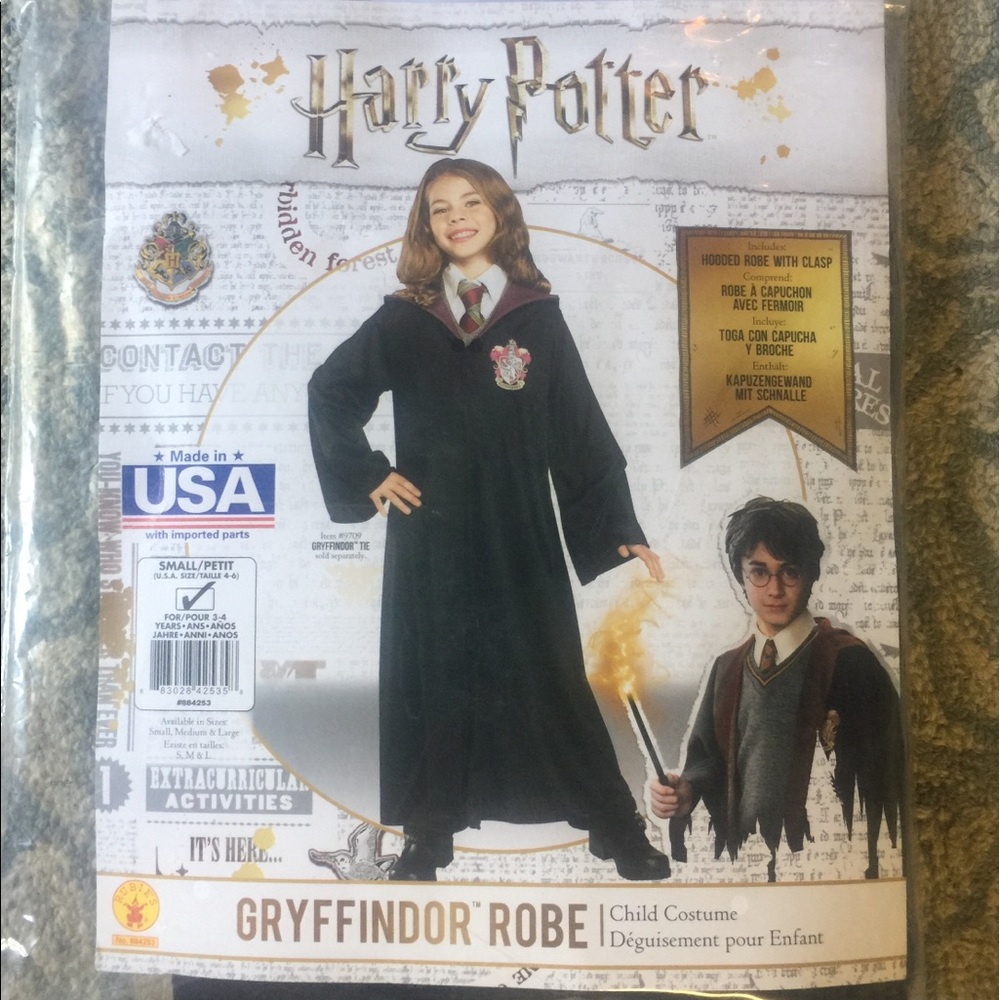 Harry Potter Gryffindor Robe Costume Size 3-4